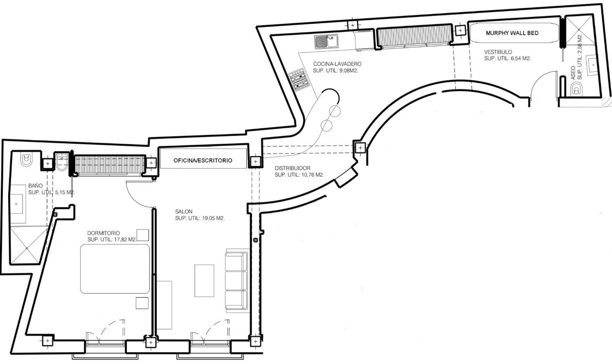 Apartment One Bedroom, Bed, Sofa Bed, Home-office, Modern, Quiet, Fully Equipped, Powerful Ac, 300 Mbps Fibre, Washer And Dryer Málaga